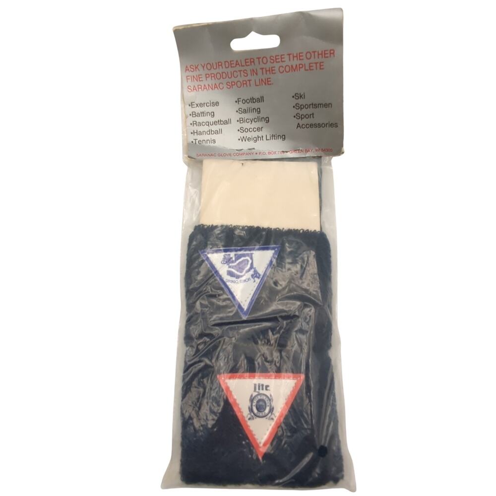 VTG 80’s Saranac Pro Wristbands New Miller Lite Chicago Illinois Main Course BIG